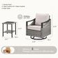 Sunwell Garden 3-Piece Patio Swivel Glider Set with 21.9" Side Table in Beige, , large