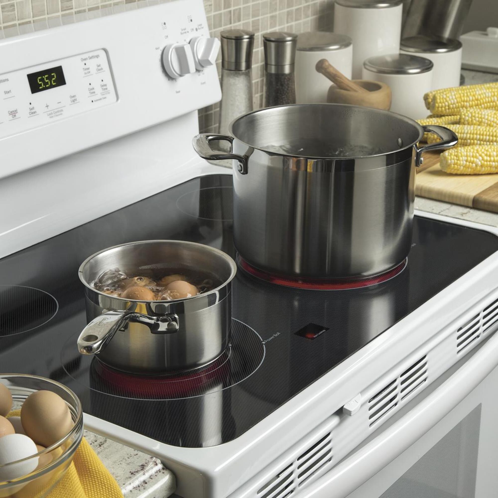 White cooktop electric shop range