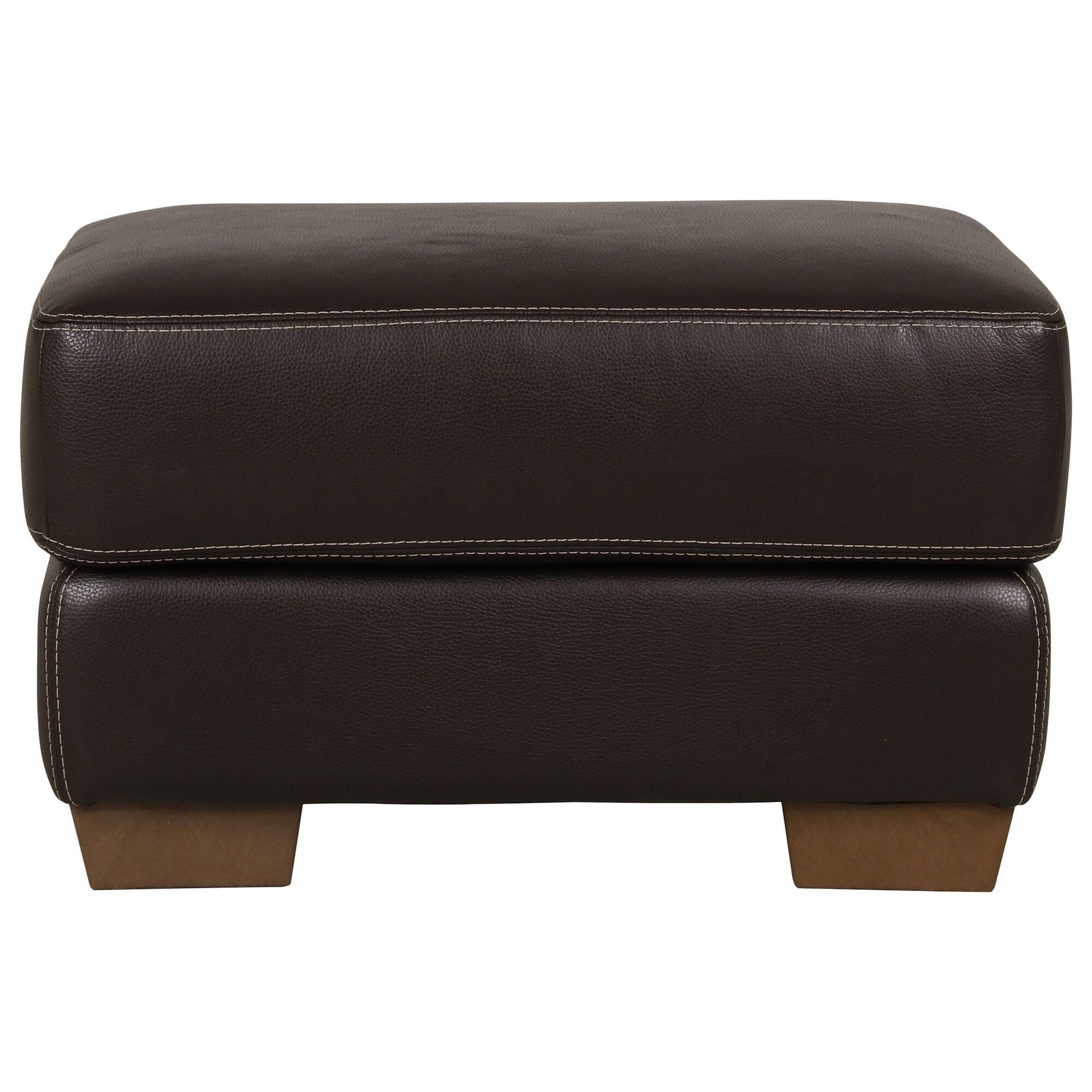 Chateau D ax Leather Ottoman in Espresso NFM