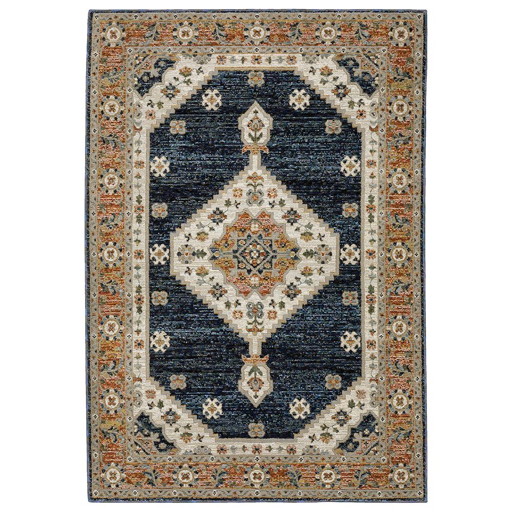 Oriental Weavers Andorra 1"10" x 3"2" Blue and Orange Area Rug, , large