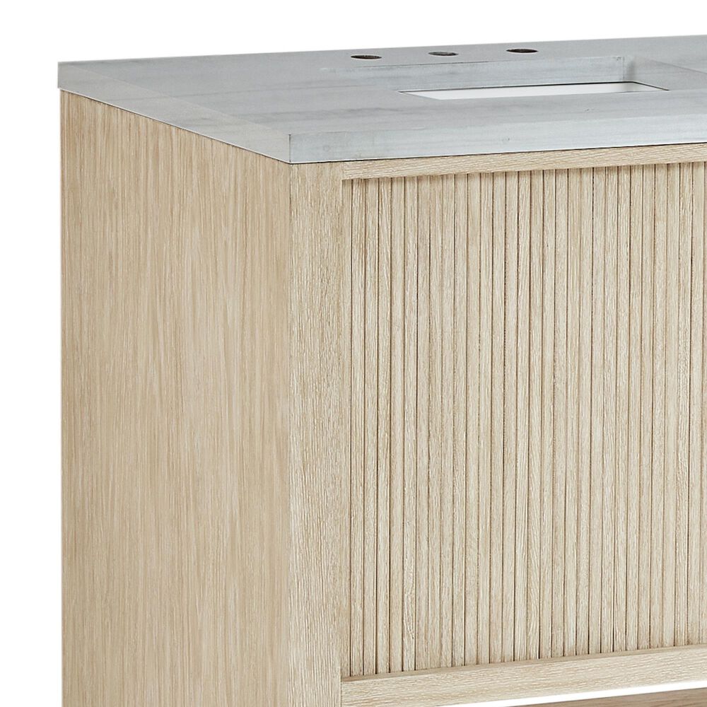 James Martin Vanities Marigot Single 72&quot; Double Vanity in Sun-washed Oak with 3 cm Arctic Fall Solid Surface Top, , large