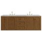 James Martin Laurent 72" Double Bathroom Vanity in Honey Oak with 3 cm Victorian Silver Silestone Top and Rectangular Sinks, , large