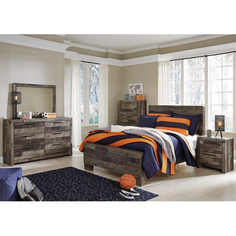 Ashley Derekson 5 Piece Full Panel Bedroom Set in Gray, , large