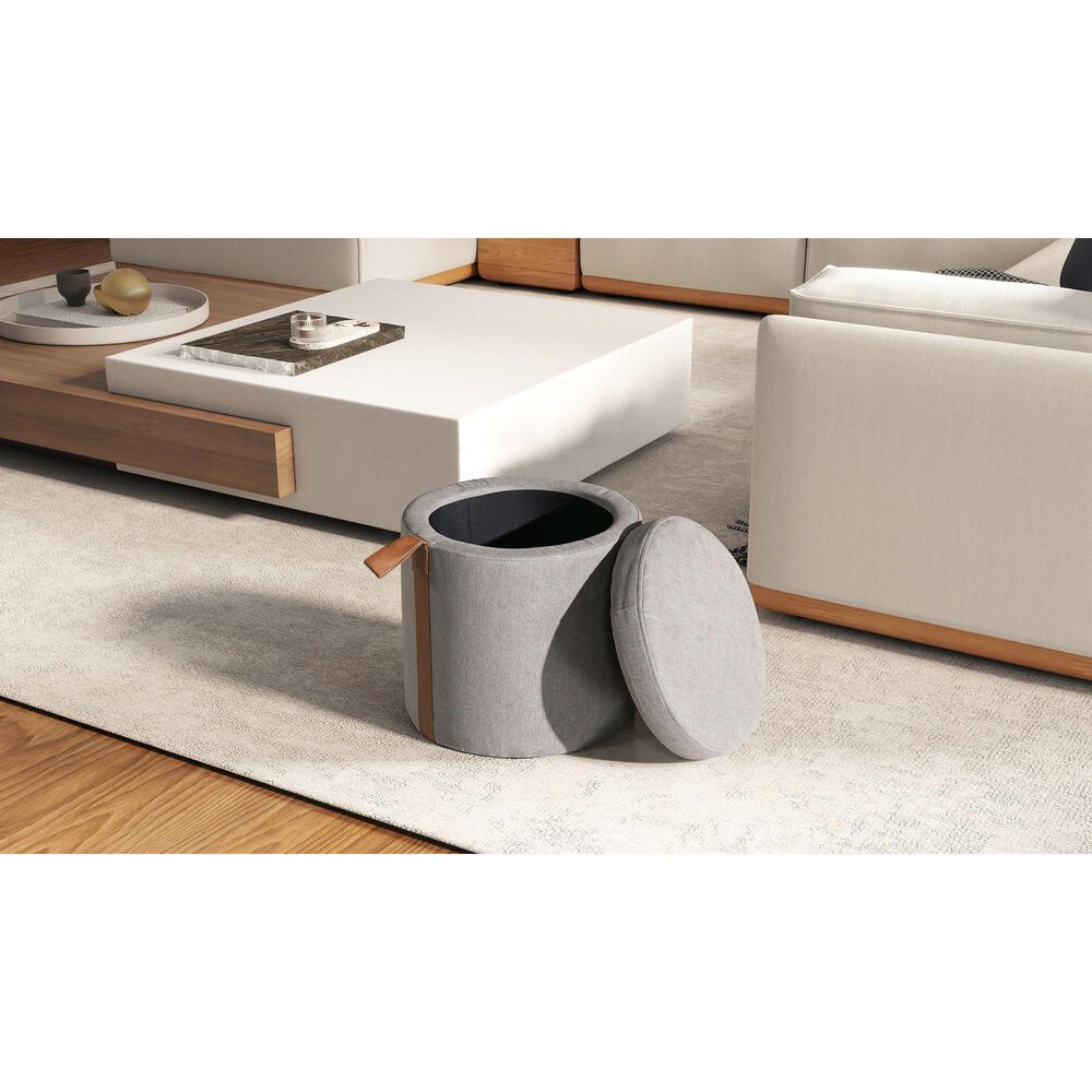 Jennifer Taylor Home Brandy Ottoman with Storage in Uptown Gray, , large