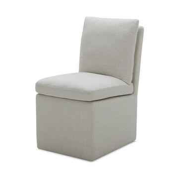 Interlochen Side Chair in Bisque Flax Polyester with Casters, , large