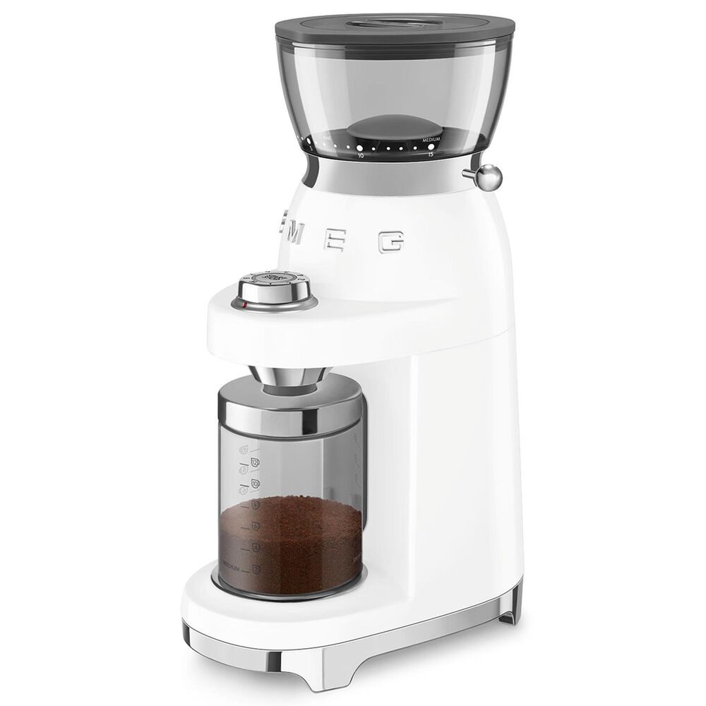 SMEG Conical Burr Coffee Grinder in White, , large