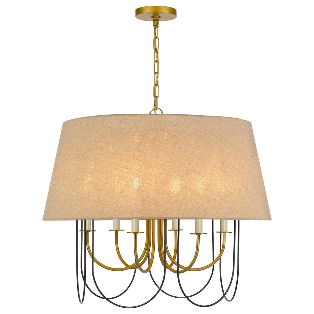 Cal Lighting Eupora 4-Light Chandelier in Antique Brass and Black, , large