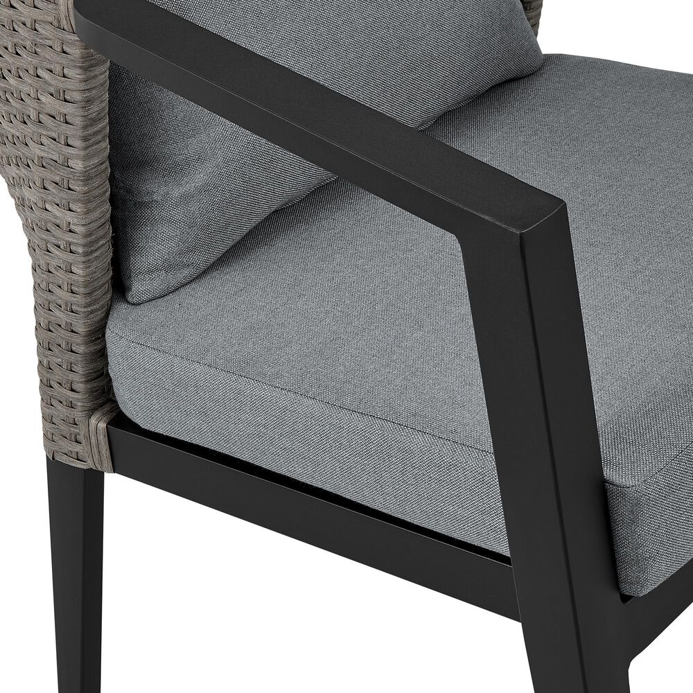 Blue River Aileen Outdoor Dining Chair with Dark Gray Cushion in Black and Gray (Set of 2), , large