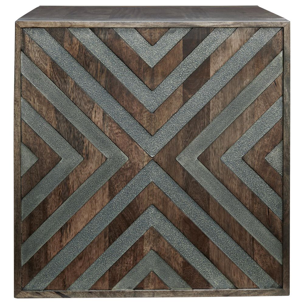 Ashley Dreggan Square End Table in Warm Walnut, , large
