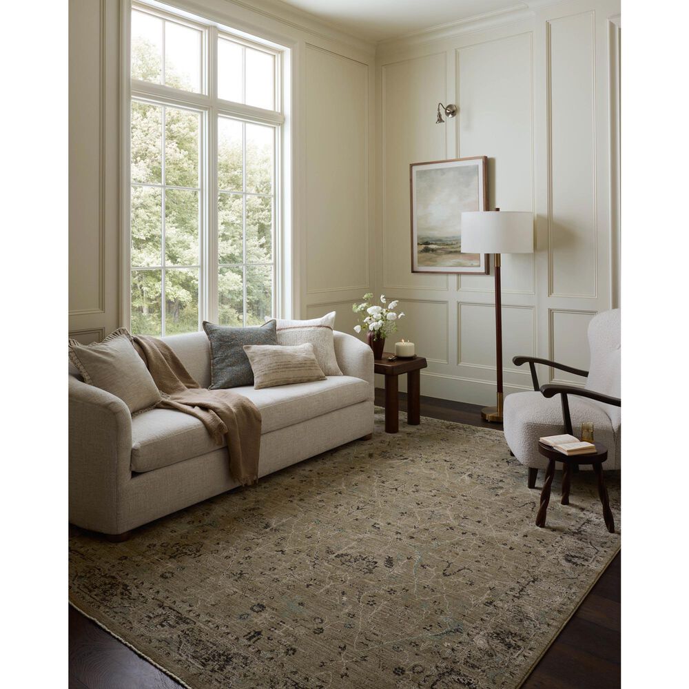 Loloi Briar Olive and Stone 5'3" x 7'6" Area Rug, , large