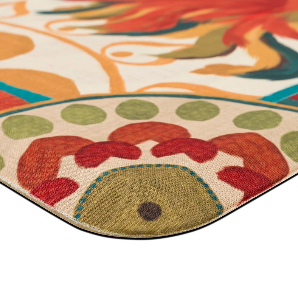 Karastan Dri-Pro Comfort Painted Spice Rooster 1&#39;6&quot; x 2&#39;6&quot; Multicolor Door Mat, , large