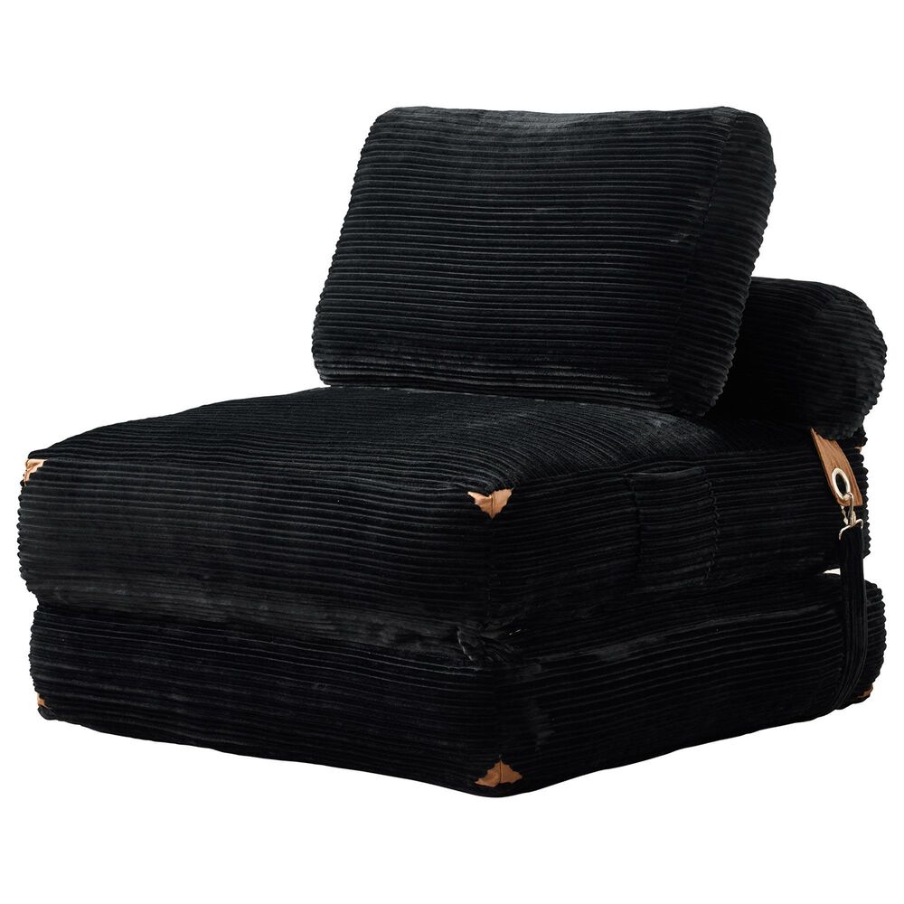 HOMLUX Convertible Sleeper Chair with Pillow and Back Support in Black, , large
