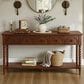 Forma & Co Turn Wood Sofa Table in Cocoa Brown, , large