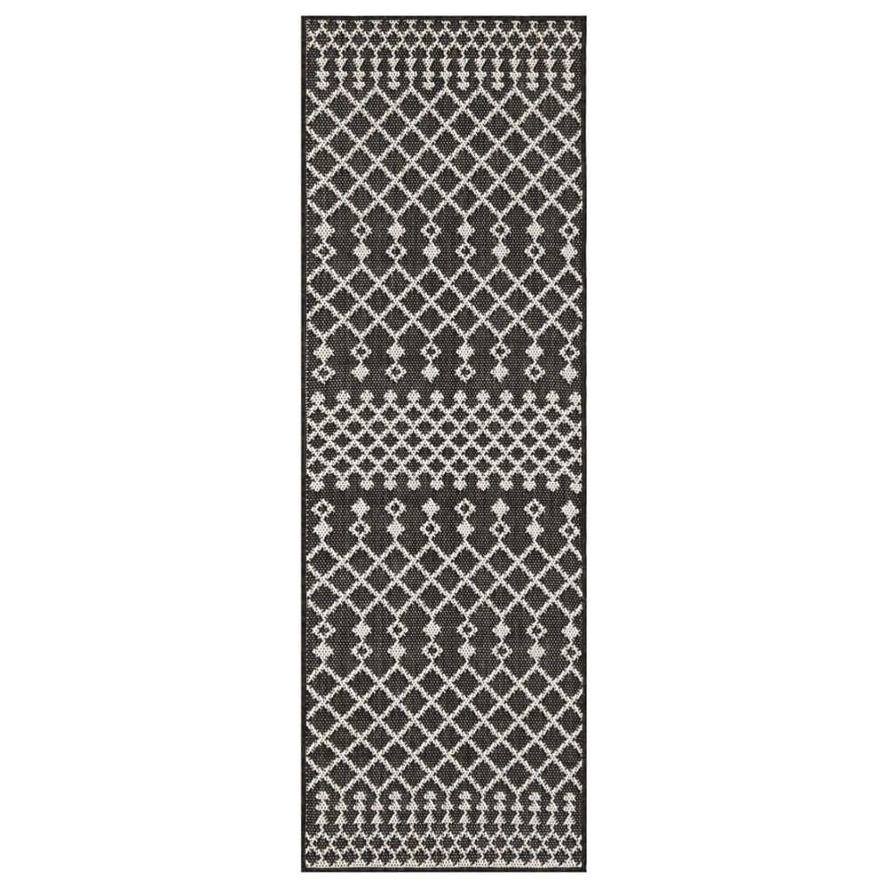 Nourison Positano Southwestern Black 2&#39; x 6&#39; Indoor/Outdoor Runner, , large