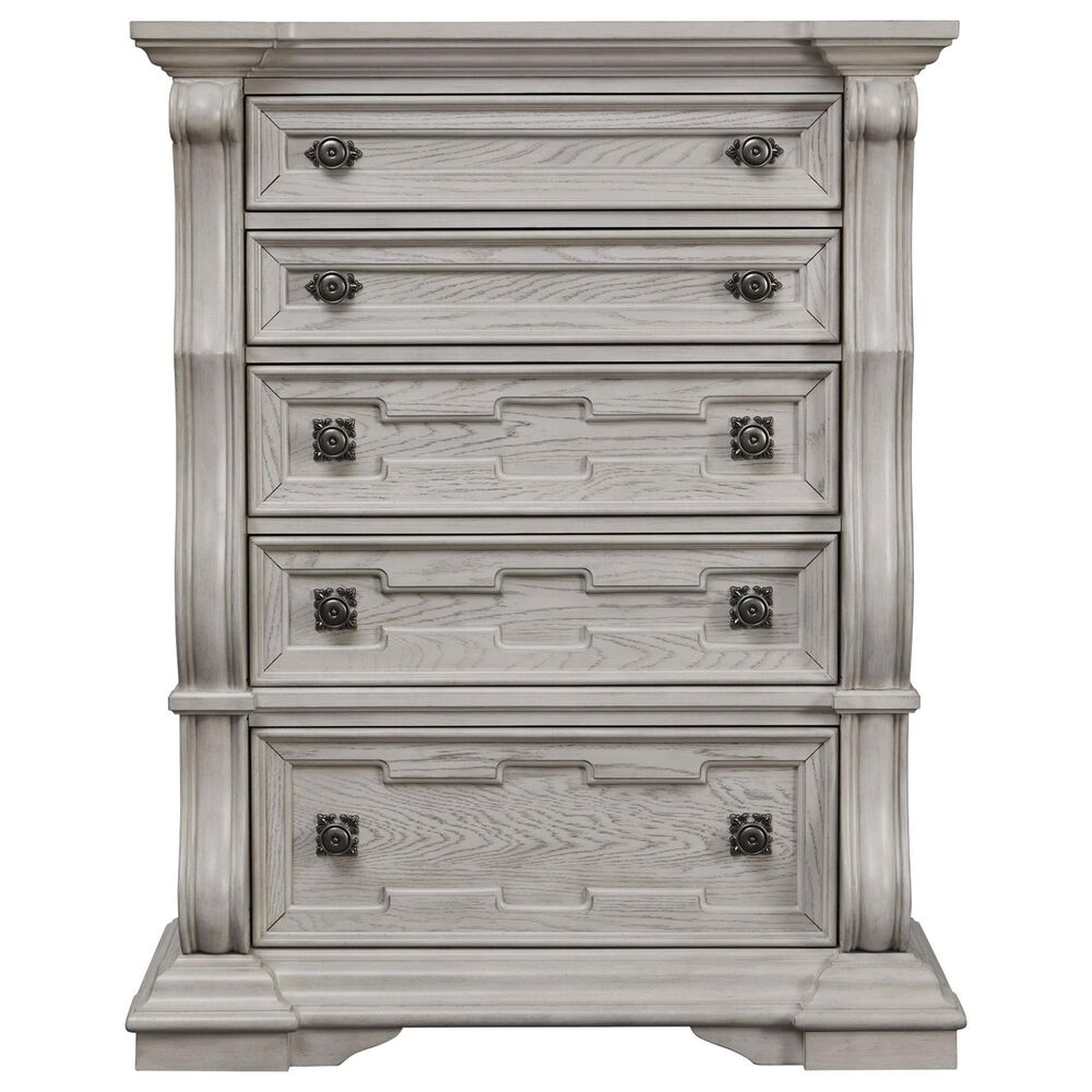 Millenium Bruchandi 5-Piece King Panel Bedroom Set in Antique White, , large