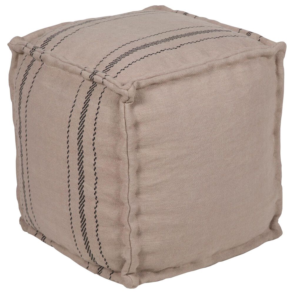 Surya Bande Pouf in Khaki/Black, , large