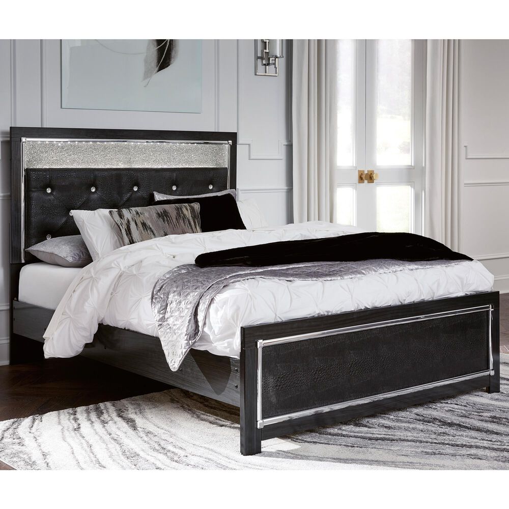 Ashley Kaydell Queen Uph Panel Bed in Dark Gray and Black, , large