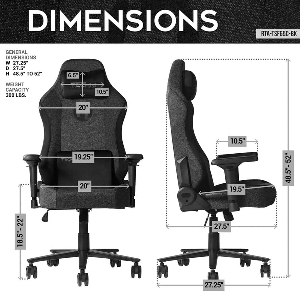 Techni Sport Orion Gaming Chair in Black, , large
