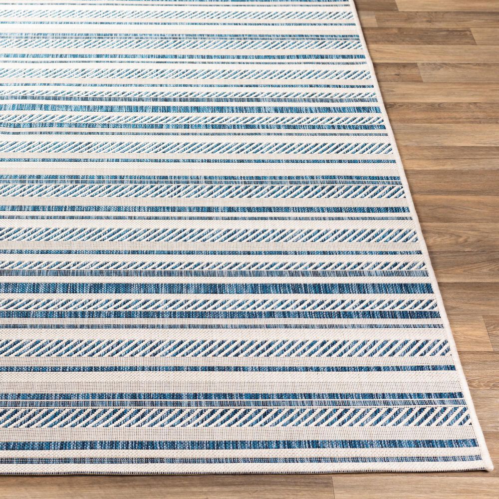 Surya Eagean EAG-2337 Navy, Light Blue, Blue and White 7&#39;10&quot; Square Indoor/Outdoor Area Rug, , large