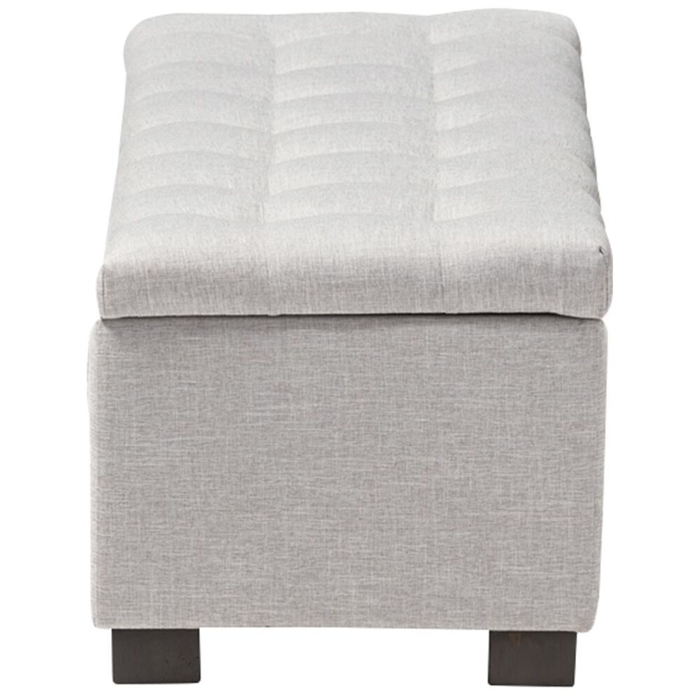 Baxton Studio Roanoke Upholstered Storage Ottoman Bench in Grayish Beige, , large