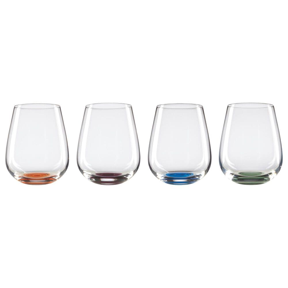 Oneida Entertain 365 Bottoms Up Stemless Wine Glasses in Clear, Purple, Blue, Green and Orange (Set of 4), , large
