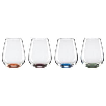 Oneida Entertain 365 Bottoms Up Stemless Wine Glasses in Clear, Purple, Blue, Green and Orange (Set of 4), , large