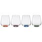 Oneida Entertain 365 Bottoms Up Stemless Wine Glasses in Clear, Purple, Blue, Green and Orange (Set of 4), , large