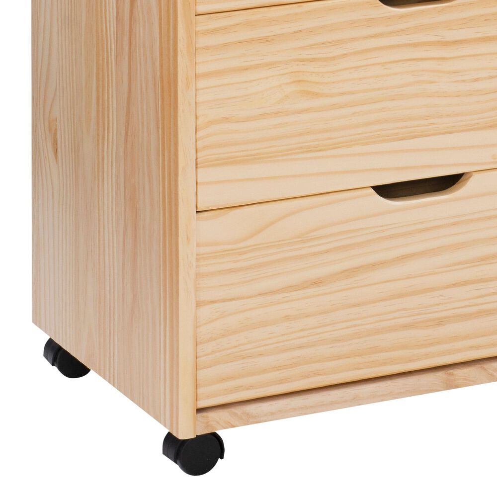 Linon Home Decor Cary 8-Drawer Rolling Cart in Natural, , large