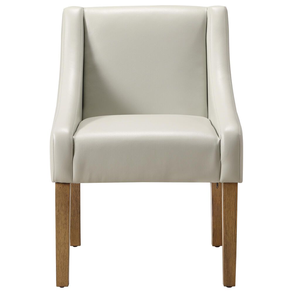 Office Star Products Monarch Side Chair with Cream Faux Leather Cushion in Light Oak, , large