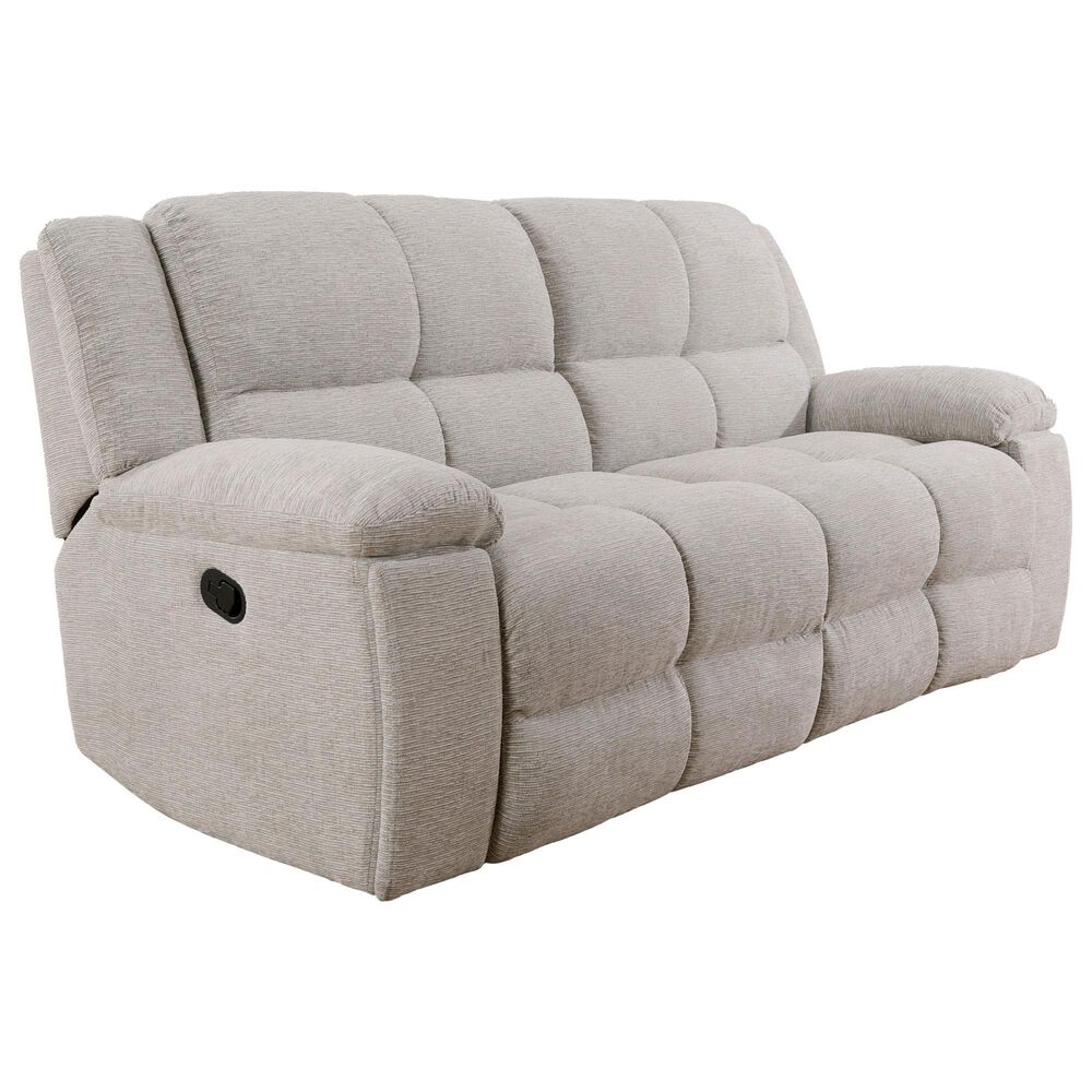 Simeon Collection Buster Manual Dual Reclining Sofa in Opal Taupe Velvet, , large