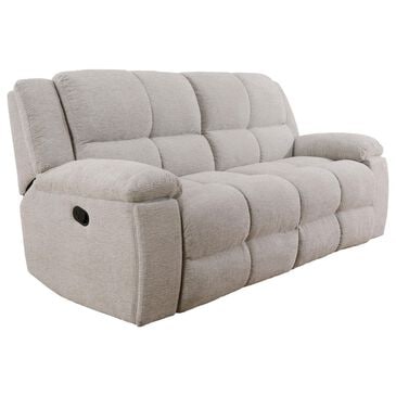 Simeon Collection Buster Manual Dual Reclining Sofa in Opal Taupe Velvet, , large