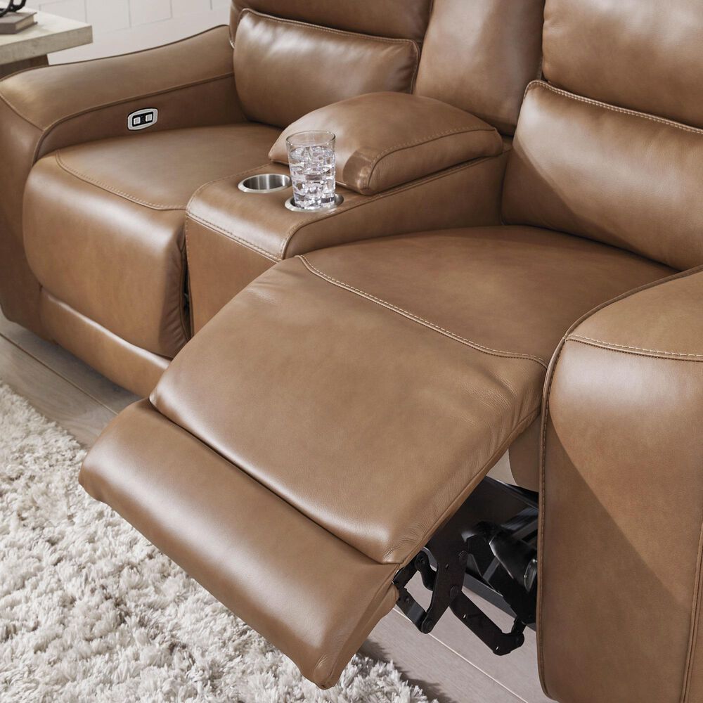 Ashley DeepWakes Power Reclining Loveseat in Caramel, , large