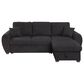 HOMLUX 95"W Teddy Fleece Reversible Sleeper Sectional Sofa with Storage Chaise in Black, , large