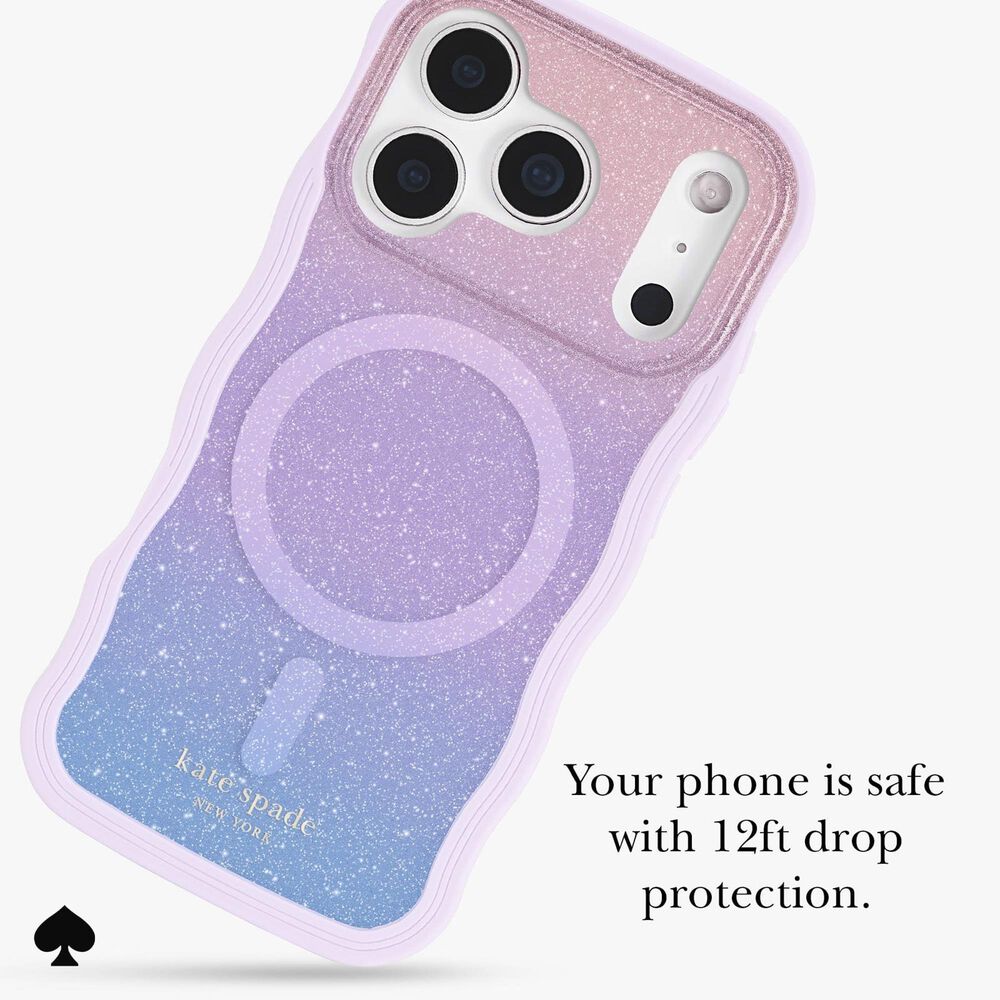 Kate Spade Wavy MagSafe Case for Apple iPhone 17 Pro in Opal Glitter, , large