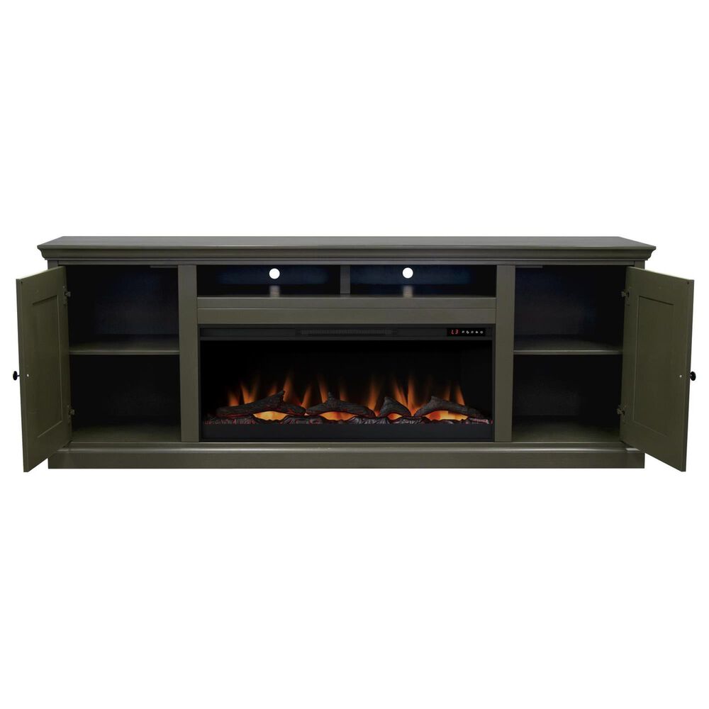 Legends Home Kensington 86" Fireplace Console with Fireplace Insert in Shadow Grove, , large
