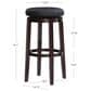 Linon Home Decor Maya Swivel Bar Stool with Black Cushion in Rich Brown, , large