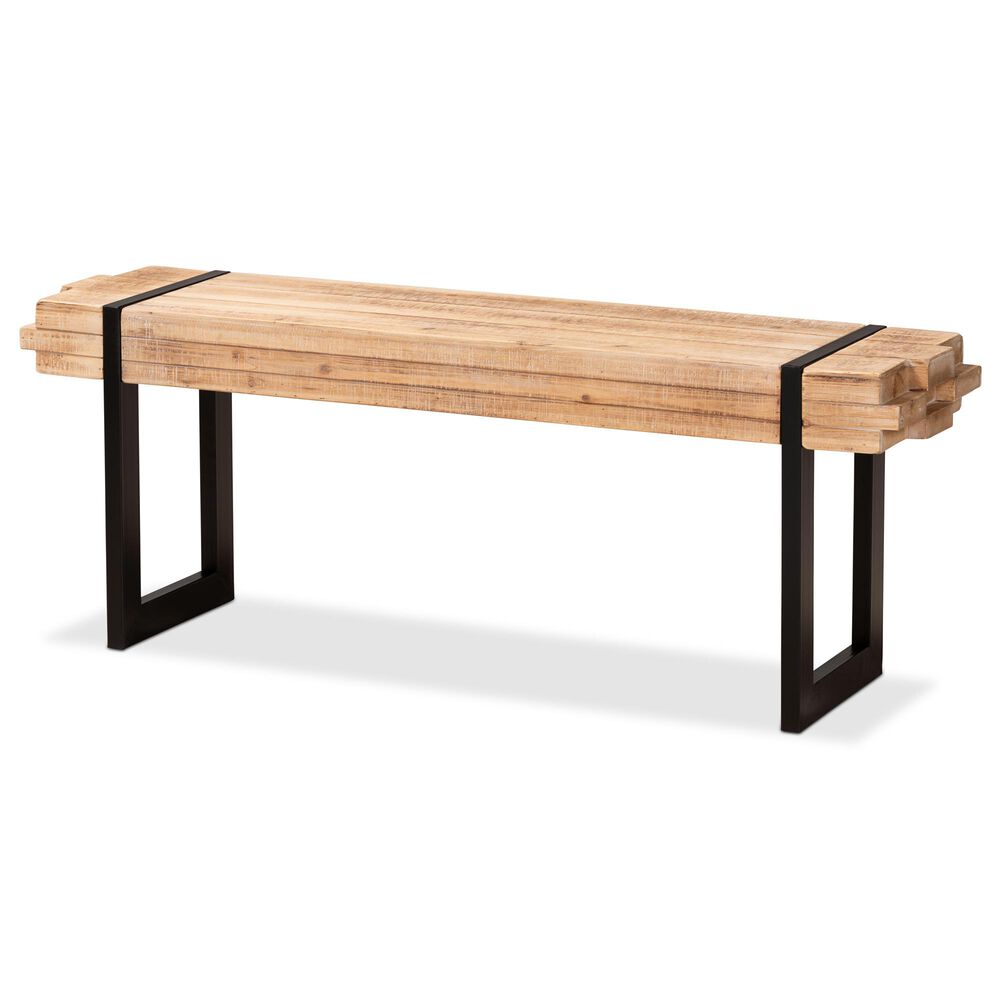Baxton Studio Henson Bench in Brown/Black, , large