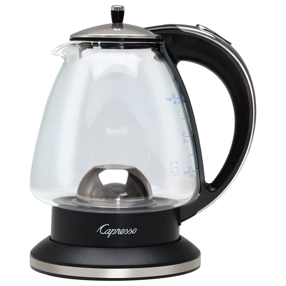 Jura H2O Glass 48 Oz Rapid Boil Kettle in Black and Polished Chrome, , large