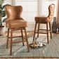Baxton Studio Gradisca Swivel Bar Stool in Walnut Brown (Set of 2), , large