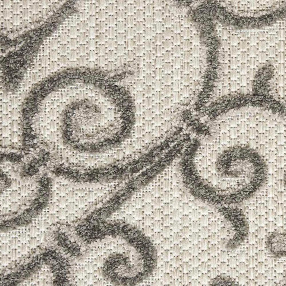 Nourison Aloha 2&#39;3&quot; x 8&#39; Grey and Charcoal Indoor/Outdoor Runner, , large