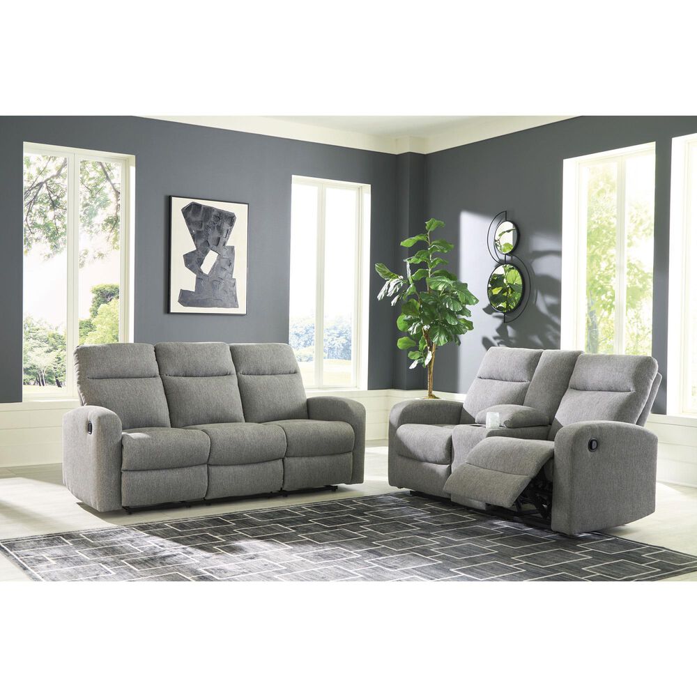 Ashley Gauntlet Manual Reclining Loveseat in Sterling, , large