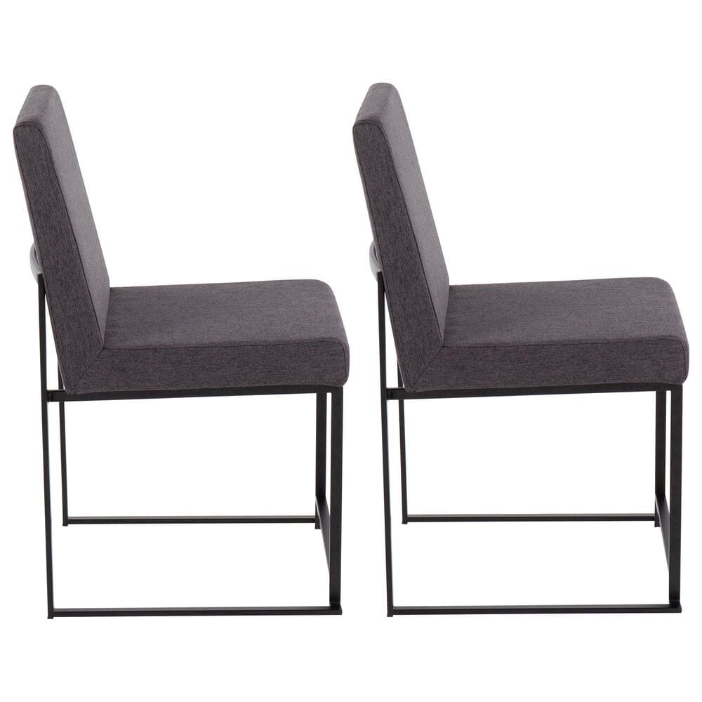 Lumisource Fuji Dining Chair with Charcoal Cushion in Black &#40;Set of 2&#41;, , large
