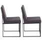 Lumisource Fuji Dining Chair with Charcoal Cushion in Black (Set of 2), , large