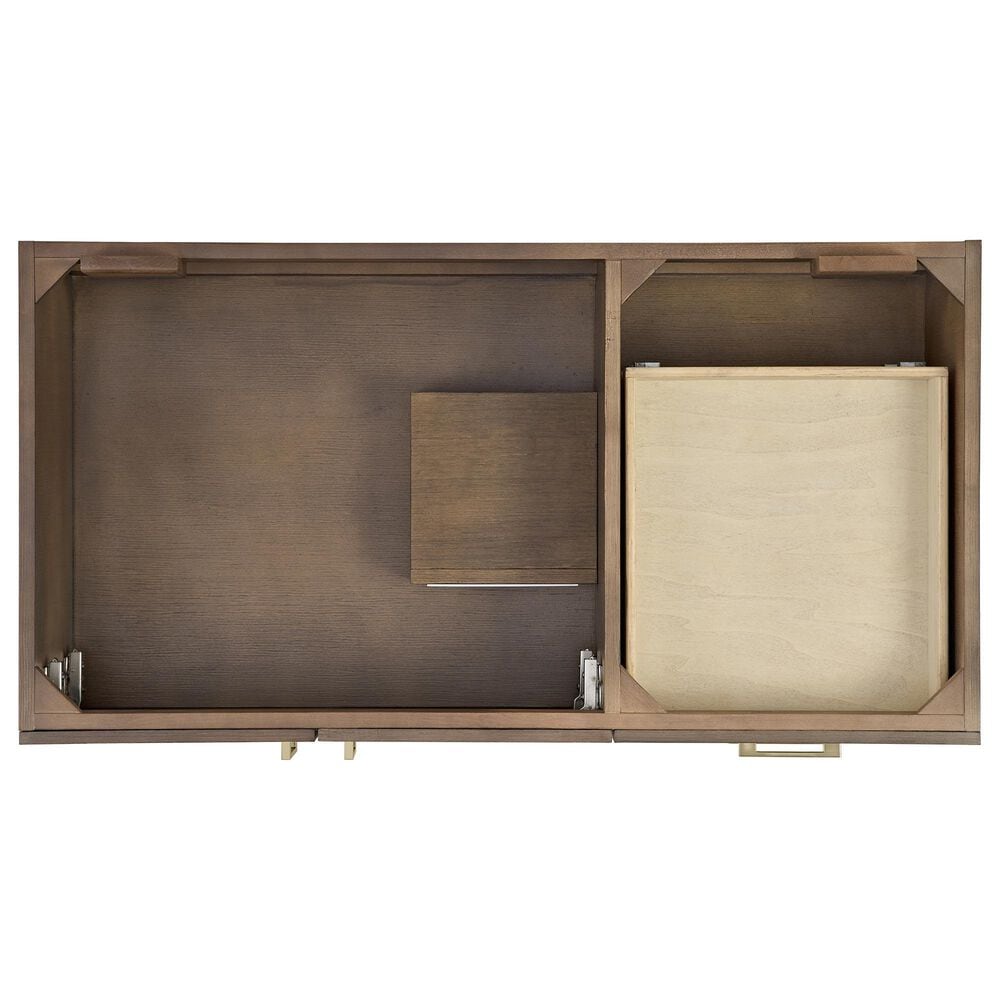 37B Mauri 42" Single Bathroom Vanity with Metal Base in Walnut Drift with High-Profile 4" White Composite Stone Top, , large