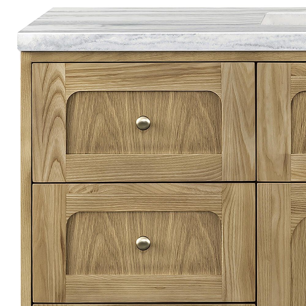 James Martin Vanities Laurent 48&quot; Single Bathroom Vanity in Light Natural Oak with 3 cm Arctic Fall Solid Surface Top and Rectangular Sink, , large
