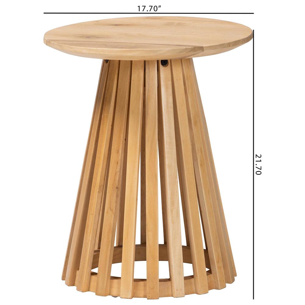 Baxton Studio Caribic End Table in Natural, , large