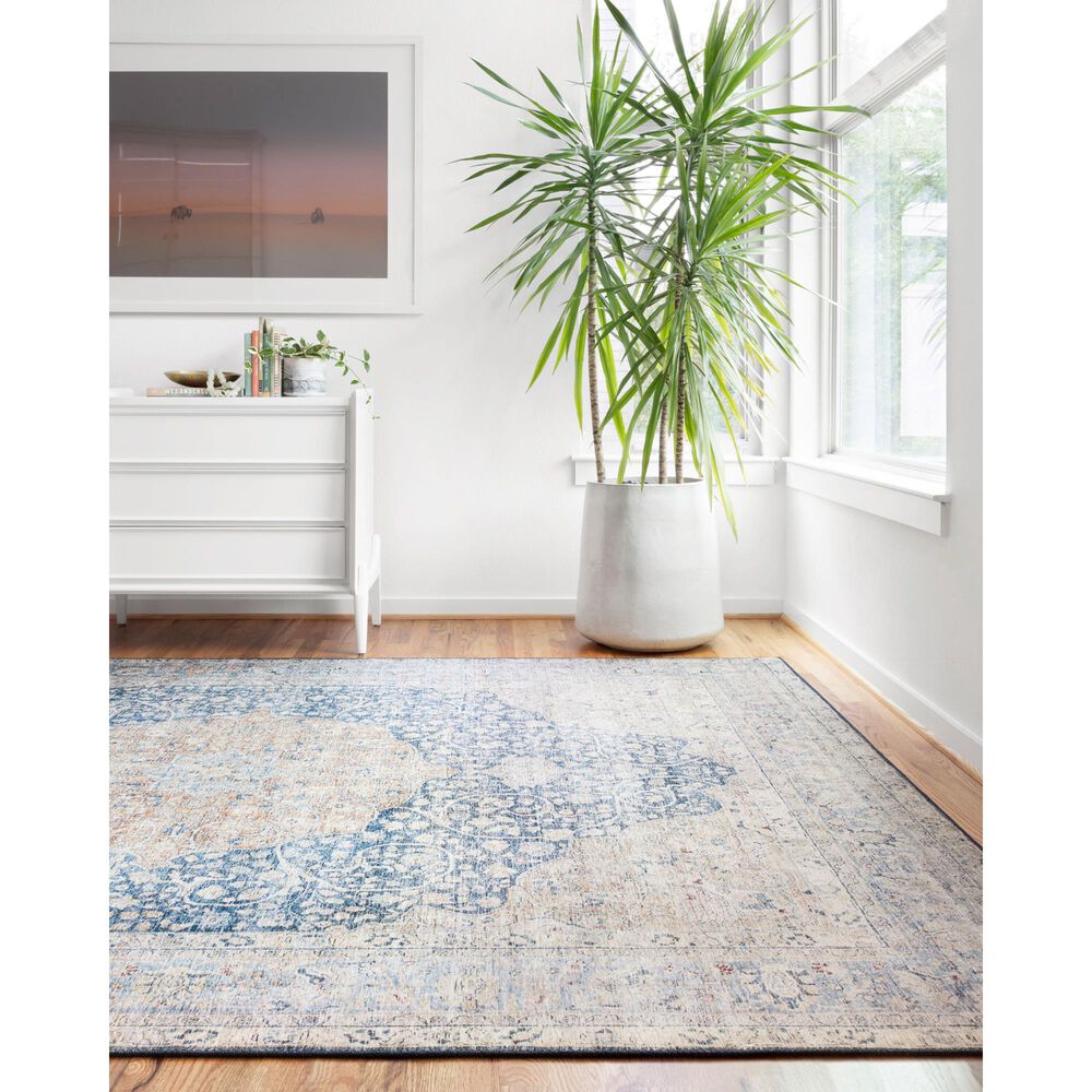 Loloi II Layla LAY-07 3&#39;6&quot; x 5&#39;6&quot; Blue and Tangerine Area Rug, , large