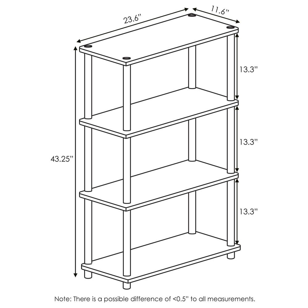 HOMLUX Turn-N-Tube 4-Tier Multipurpose Shelf Display Rack in Sonoma Oak and White, , large