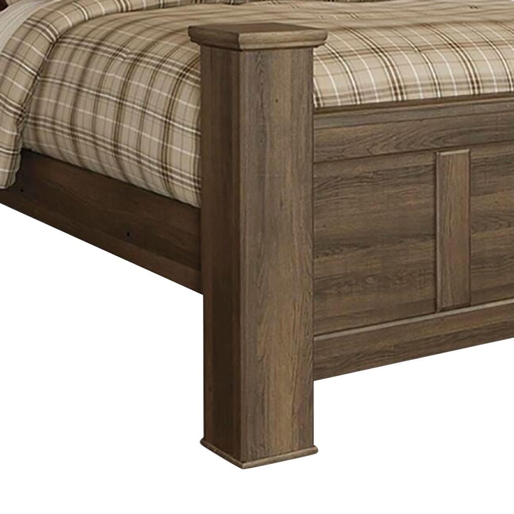 Ashley Juararo Queen Poster Bed in Dark Brown, , large