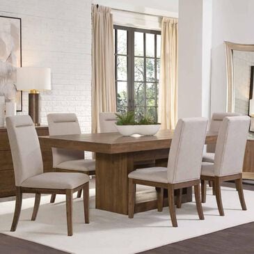 Crystal City Garland 7-Piece Rectangular Dining Set in Toffee, , large
